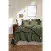 Bout de lit - Soline - 90 x 200 cm - Lin lavé - Polyester - Vert thym