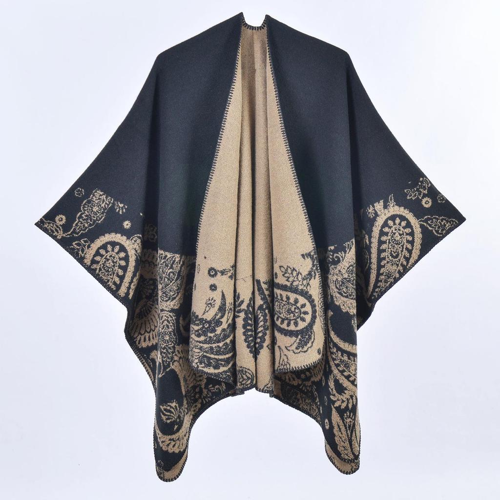 Yunnan Ethnic-Style Large Shawl Cape - Imitation Cashmere Scarf Cloak