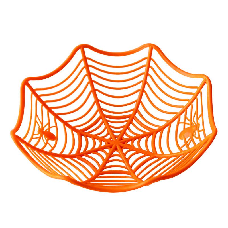 1PC - Halloween Props Spider Web Water Fruit Basket Holiday Snack Storage Plate Candy Plate Decoration  for Kids Halloween Party