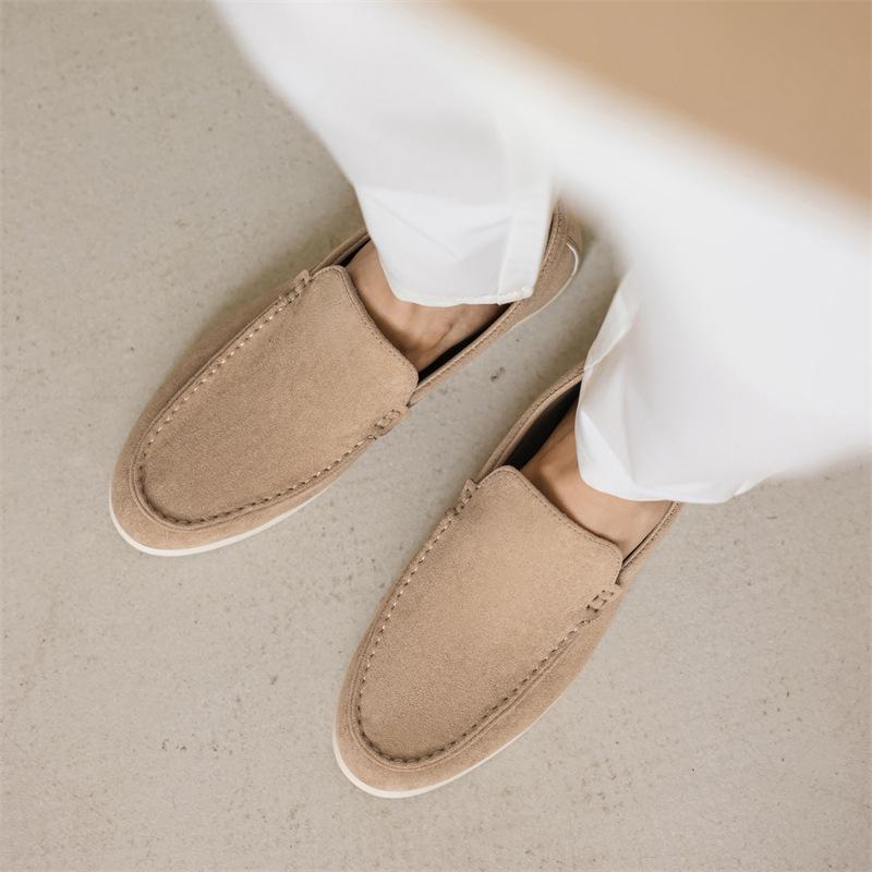 

Мужские летние парусиновые лоферы в корейском стиле кэжуал - мягкая подошва для молодежи 43 бежевый