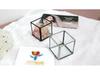 Square Transparent Glass Jewelry Box - Ring, Ear Stud, Earring, and Necklace Organizer