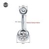 G23 Titanium Zircon Navel Ring: Internally Threaded F136 Alloy with Double Ball Diamond Design Piercing Jewelry.