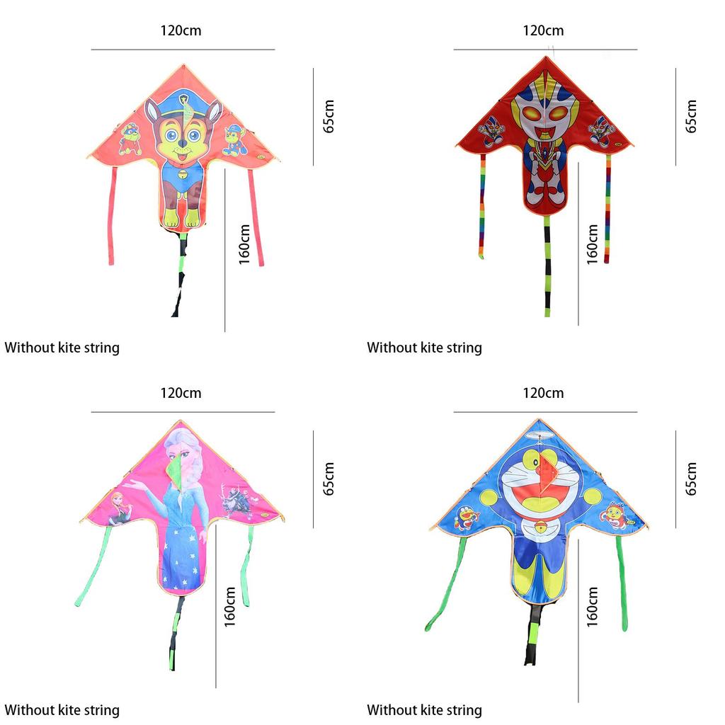 1.2 Meter Children's Curved Edge Kite With High Definition Printing Triangular Kite For Ground Stall And Park