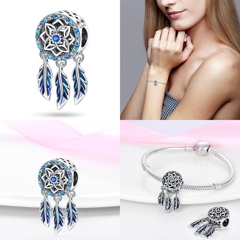 Compatible With Charm Bead Charms Ideal For Authentic Bracelets 100 copper Blue Dream Catcher Beaded Do It Yourself Jewellery Making Womens Gifts