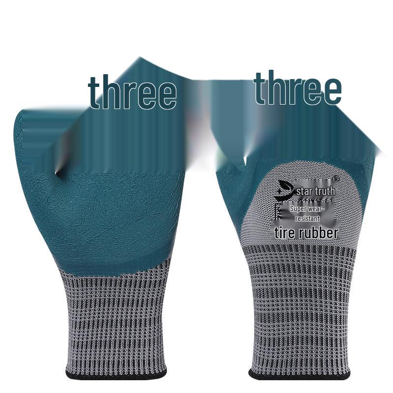 Arbeitshandschuhe: Strapazierfähiges, rutschfestes, wasserdichtes Gummi mit verstärktem Schutz für Arbeitsaufgaben