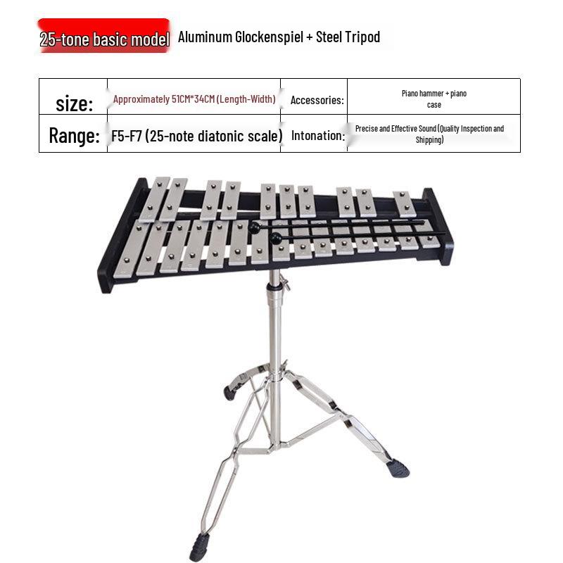 Professional Marimba Rosewood & Aluminum Xylophone, 32-37 Tone Percussion Steel Tongue Drum