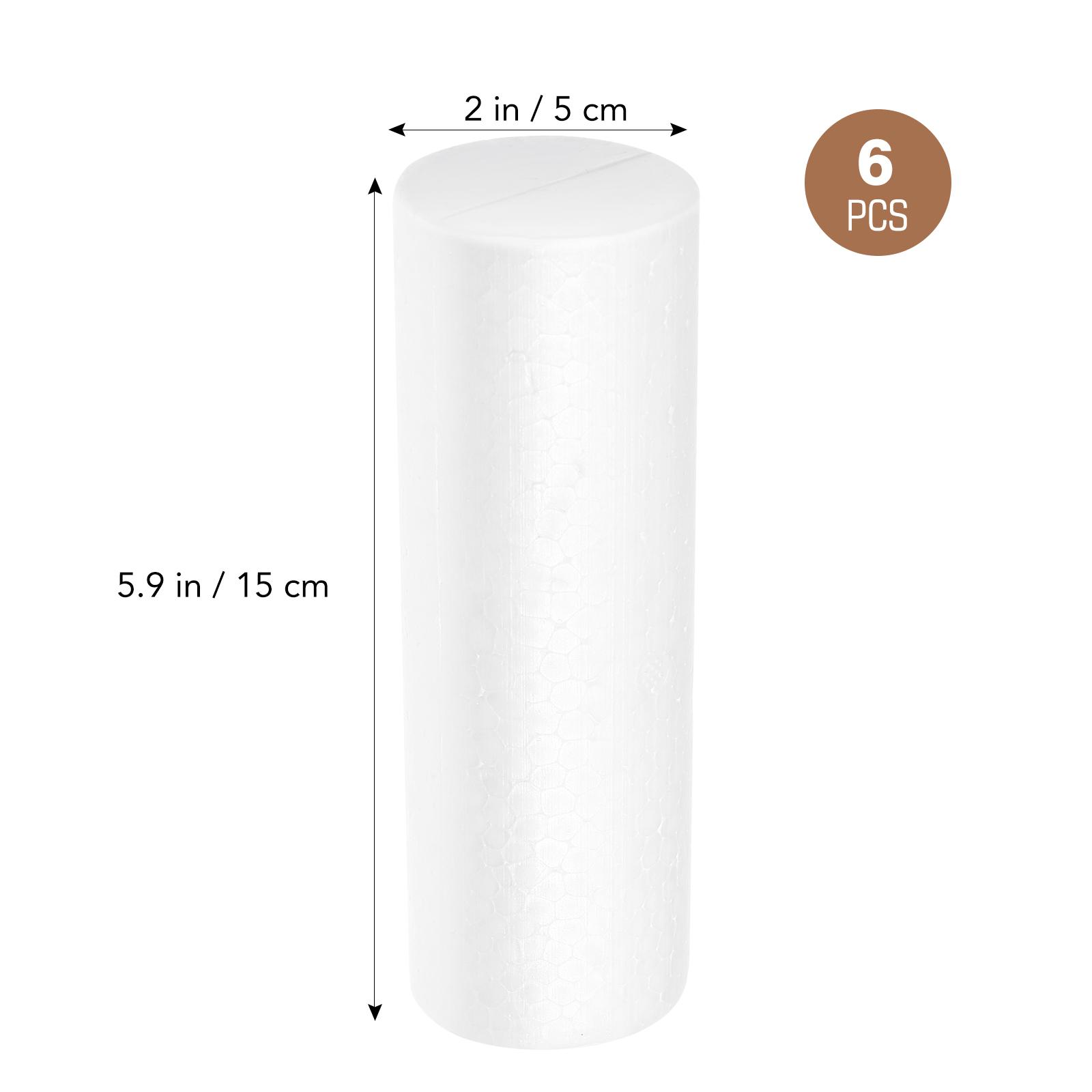 

6pcs 15cm White Modelling Craft Polystyrene Foam Cylinder Pillar DIY Craft Christmas Party Decoration Home Cylinder Ornaments
