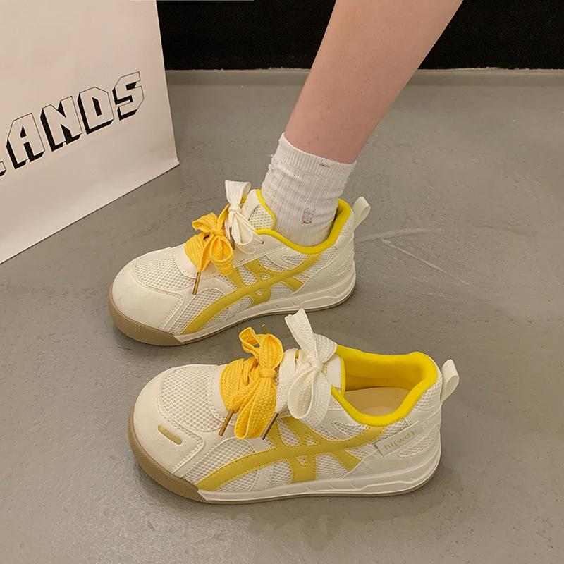 Versatile Breathable White Shoes Women's 2025 Summer New Mesh Training Shoes Ins Retro Forrest Gump Sports Board Shoes