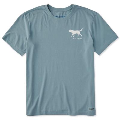Das Leben ist gut. Herren Hundespaziergang SS Crusher T-Shirt, Rauchblau