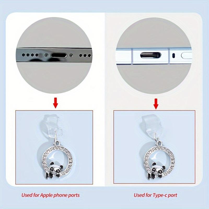 Cute Panda Phone Dust Plug Pendant Suitable for IPhone for Samsung Type-C Interface Dust Plug Accessory Decoration