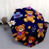 1pc Teddy Bear Floral Pattern Automatic Open/Close Umbrella, Compact Travel Umbrella, 8-Rib Sturdy Frame - Ideal Gift for Friends Yy251118037