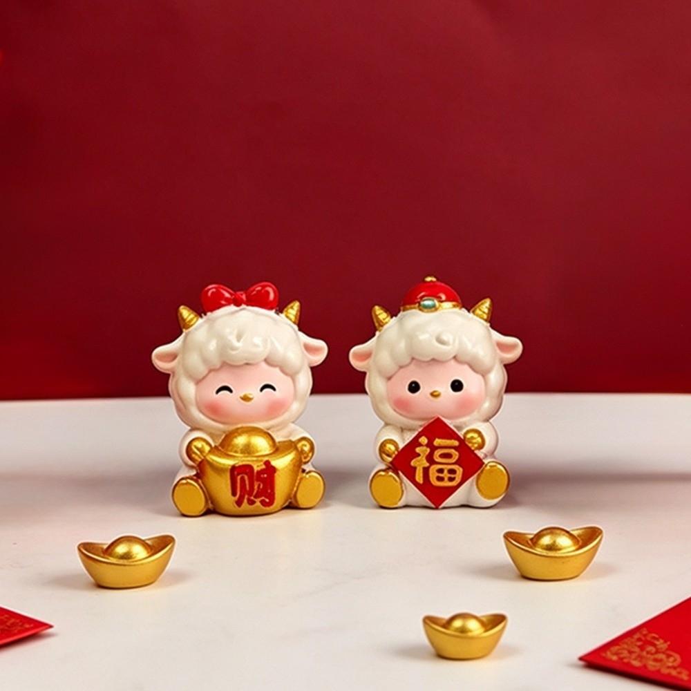 Resin Year Of The Goat Ornament Cartoon Lucky Decor Spring Festival Gift