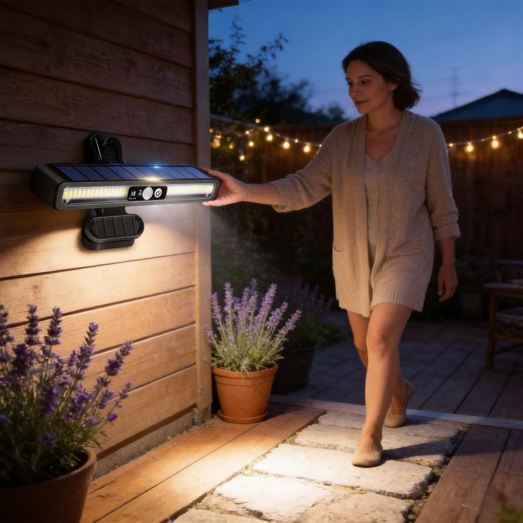 Solar Outdoor Garden Light With Motion Sensor Waterproof Led For Pathway And Yard Illumination