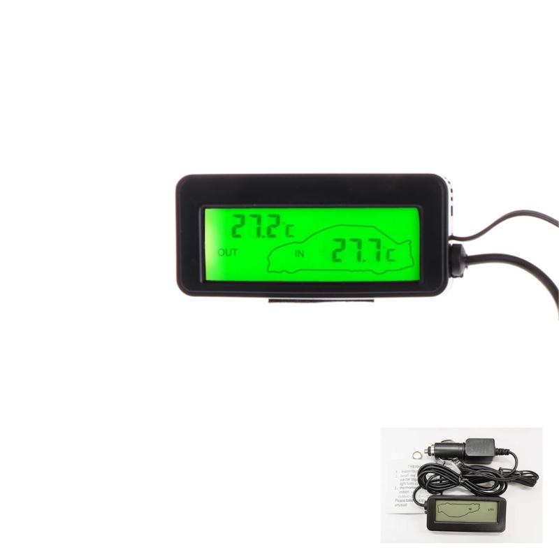 SUV Automobile Digital LCD Thermometer Enhances Your Car Interior High Precision зелёный