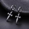 Men Women Zircon Cross Earrings Rock Light Luxury High End Ear Cuffs Trendy Jewelry