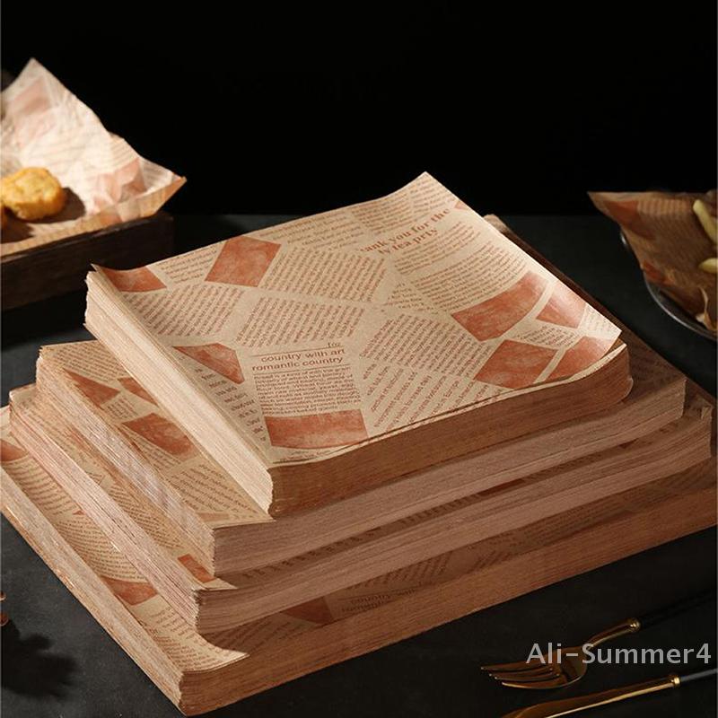 50/100pcs Oil-Proof Paper For Wrapping Sandwich Packaging Burger Bread Fried Food Fryer Air Baking Paper Plate Mat Accessories