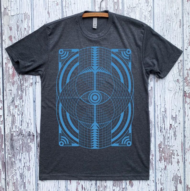 

Men s and Women s Universal GEOEYE Tribe Psychedelic T-shirt Sacred Geometry Pisces Handmade Screen Print Shirt Art Aesthetic 3XL