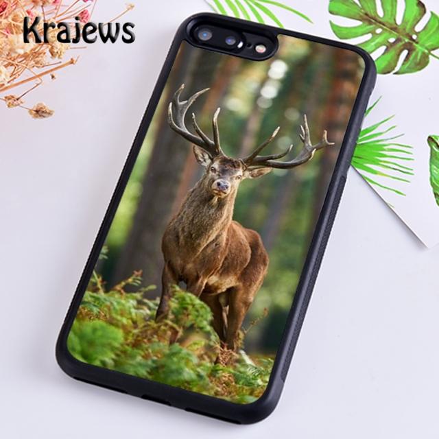 Krajews Carcasă de telefon moale cu motive de cerb și ren pentru iPhone 14, 5, 6s, 7, 8 plus, XR, XS, 11, 12, 13 pro max, Samsung S21, S22ultra Plus