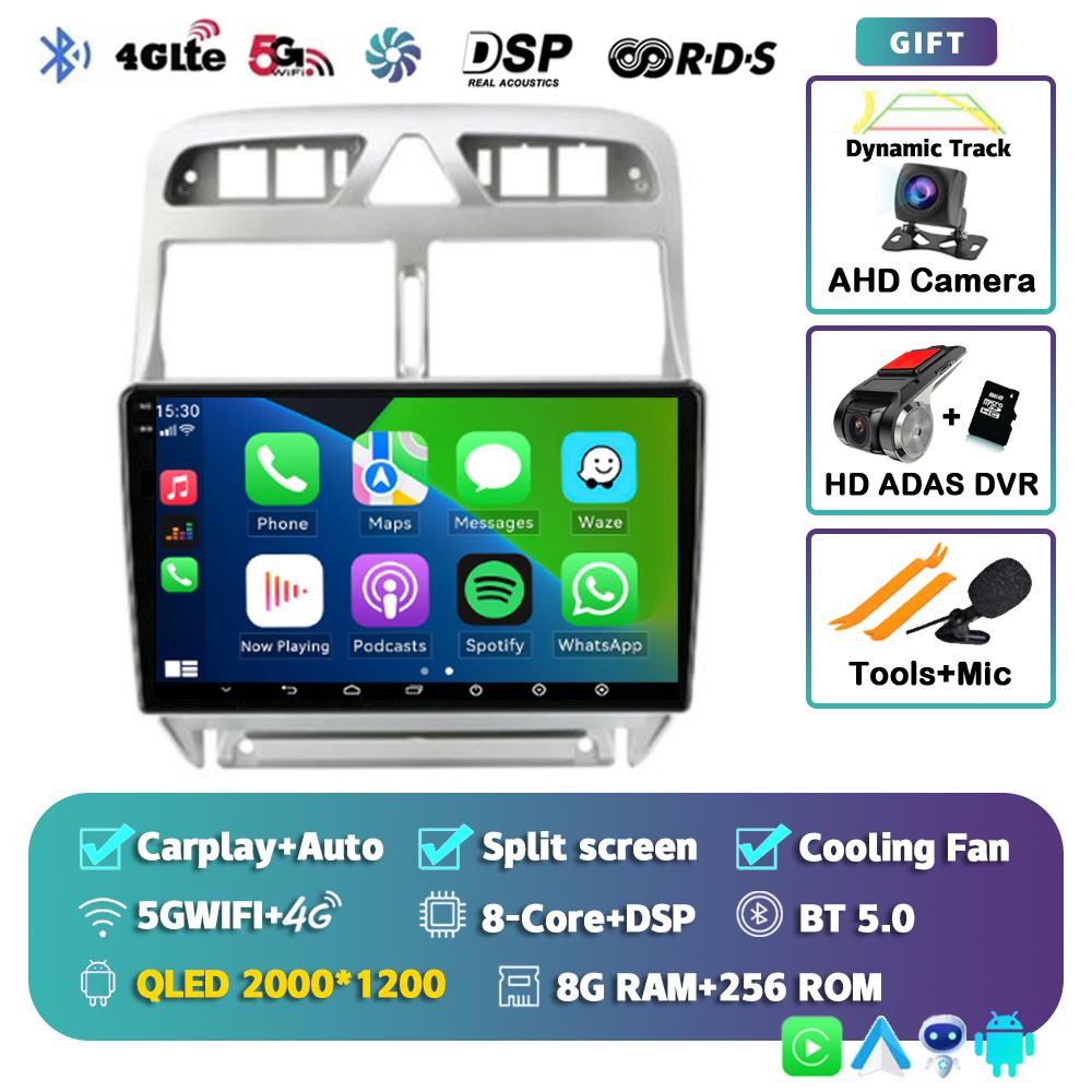 Android 14 Carplay Auto 4G+WIFI 2din Car Radio For Peugeot 307 2002-2013 Multimedia Video Player GPS Navigation Head Unit Stereo
