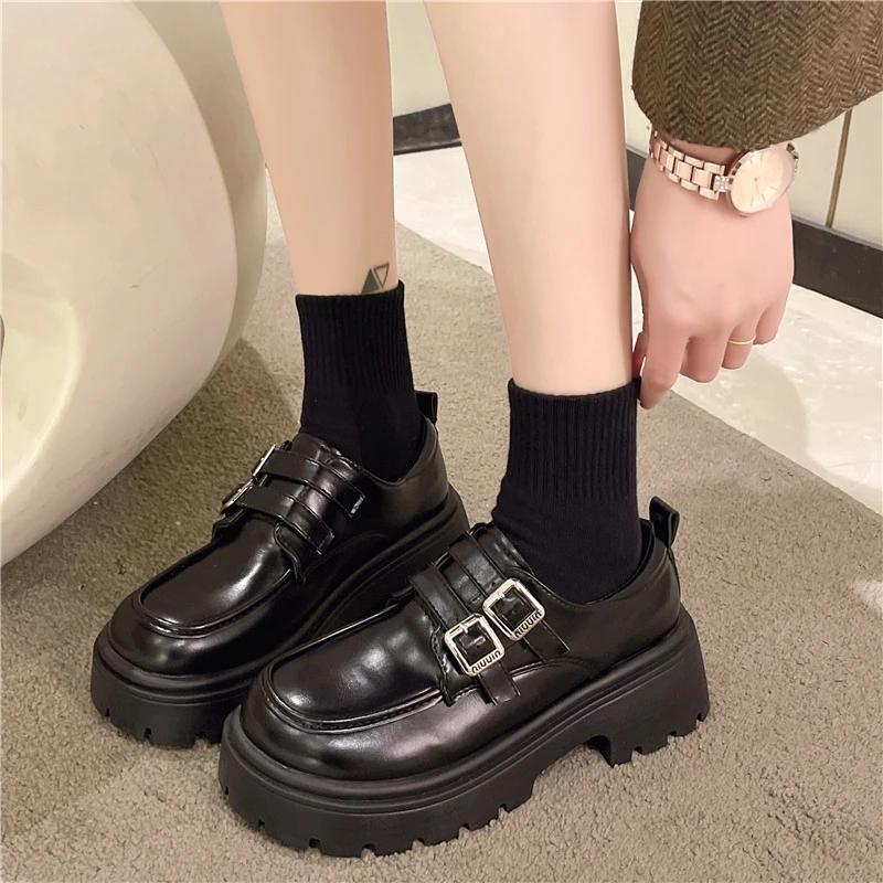 Fashion 2024 Autumn Fashion Shoes for Women Platform Casual Woman Pumps British Style Oxfords Round Toe Female Footwear Preppy New Retro
