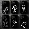 Funny Stickman Matchman Soft Phone Case for iPhone 16 16E 17 Air 15 Pro Max 14 Plus 13 Mini 11 12 7 Black Cover Back Shell