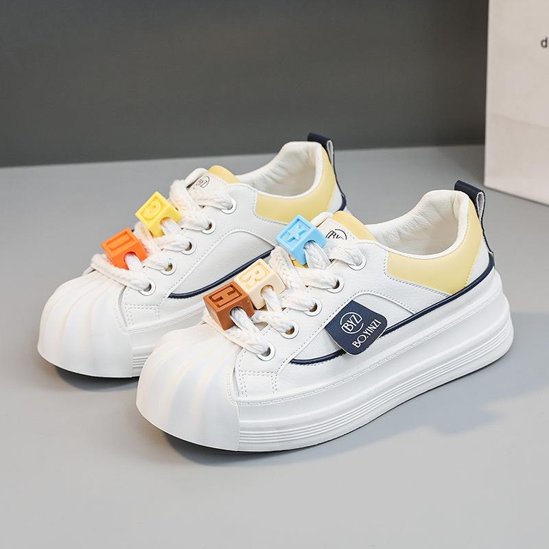 

[Customized] FK61 new little white shoes women s shoes color matching 2025 autumn breathable increase thick-soled sports and leisure shoe board 35