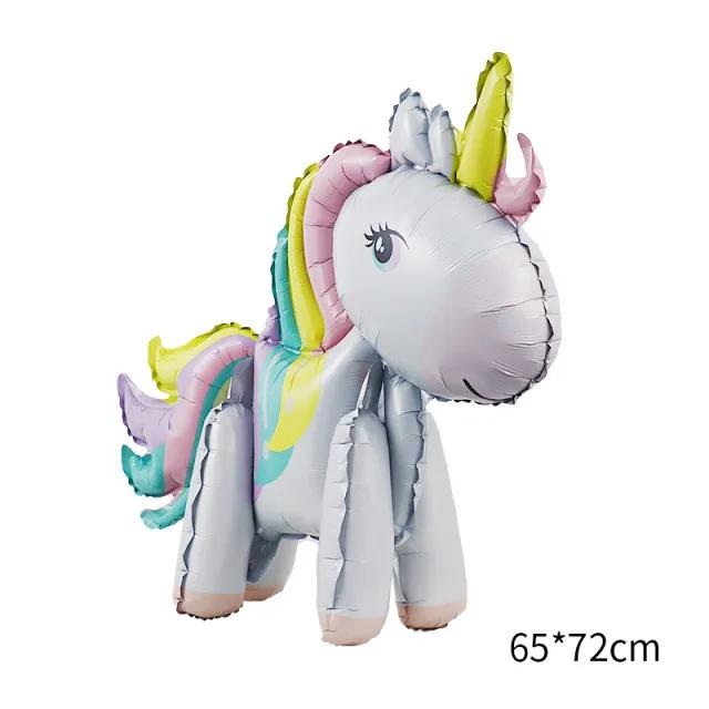 3D Stehender Einhorn Folienballon Junge Mädchen Geburtstagsparty Dekoration Regenbogen Einhorn Party Dekoration Zubehör Kinderspielzeug Geschenke