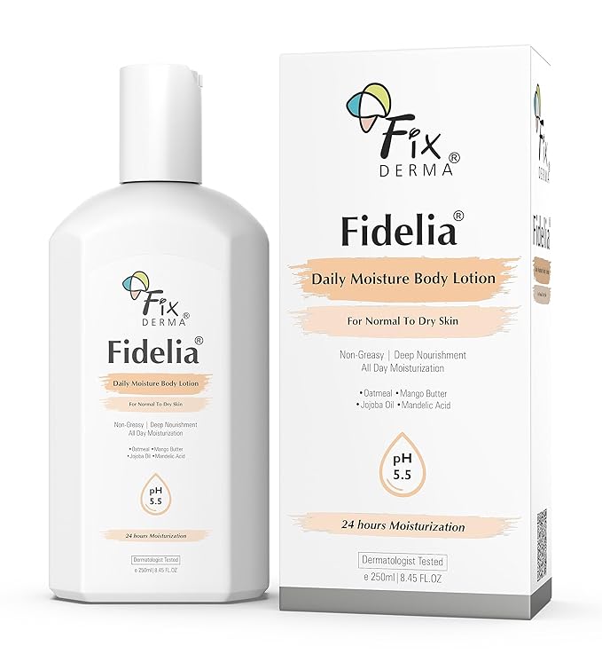 

Fixderma Fidelia Daily Moisture Face & Body winter Lotion for Women & Men | Body Lotion for Dry Skin with Jojoba Oil & Oatmeal - 250Ml 250 ML