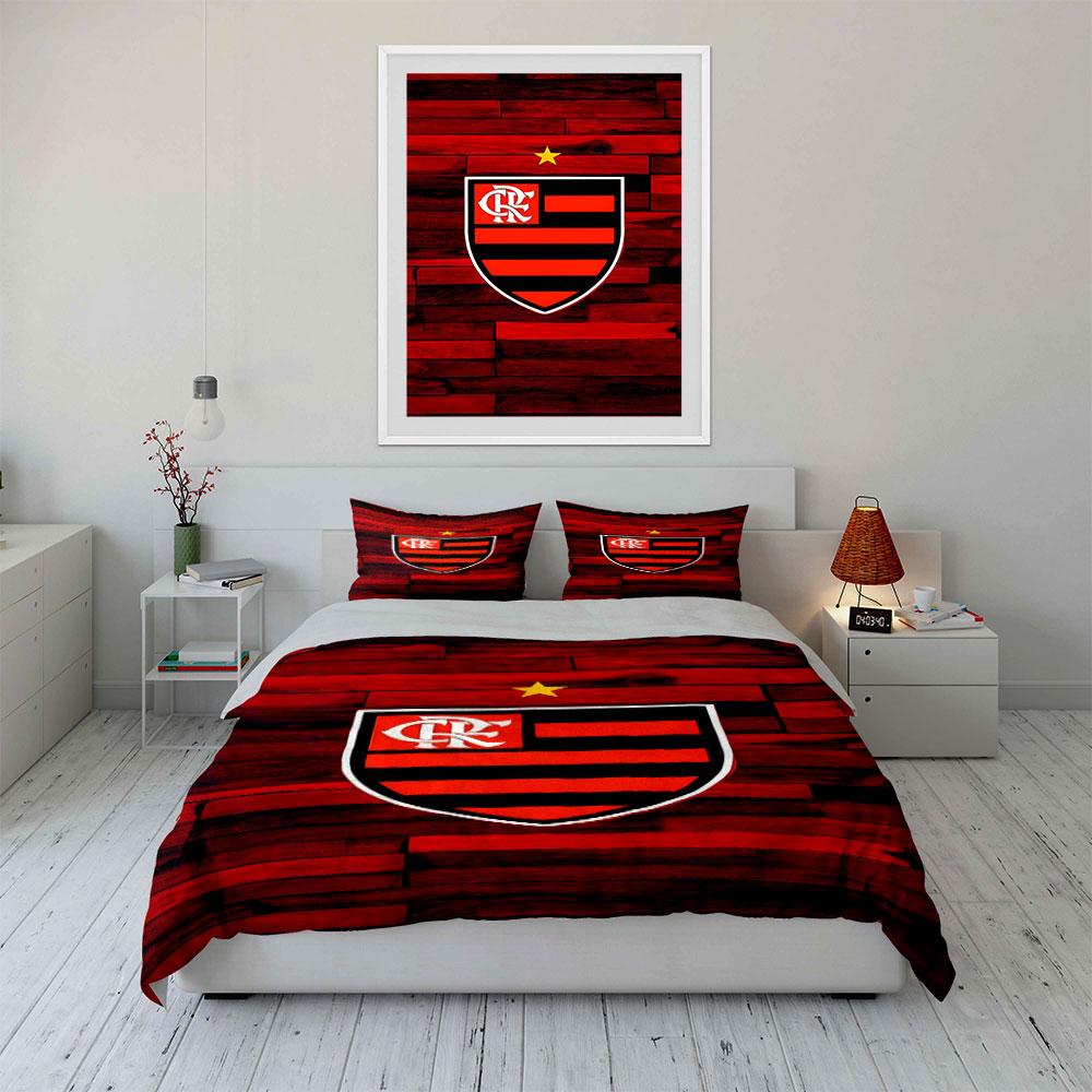 Red-striped Shield Logo. Bedding Sets Duvet Cover Sets Duvet Covers Pillowcases(1 * Duvet Cover 2 * Pillowcases, Without Duvet Insert)