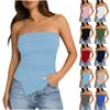 Womens Spring Tops Strapless Casual Tube Top Summer Shirts for Women Asymmetric Hem Womens Summer Shirts
