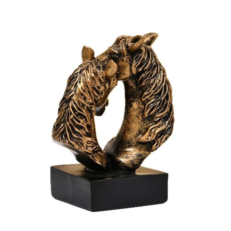 Horse Head Statue Ornament Horse Animal Sculptures Horse Figurines Decorative Objects for Home Office Bookshelf Table
