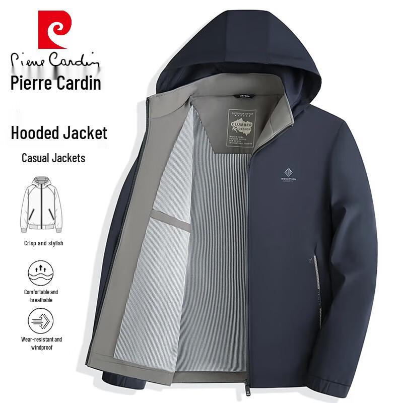 

Pierre Cardin Men s Detachable Hood Business Casual Jacket 4XL