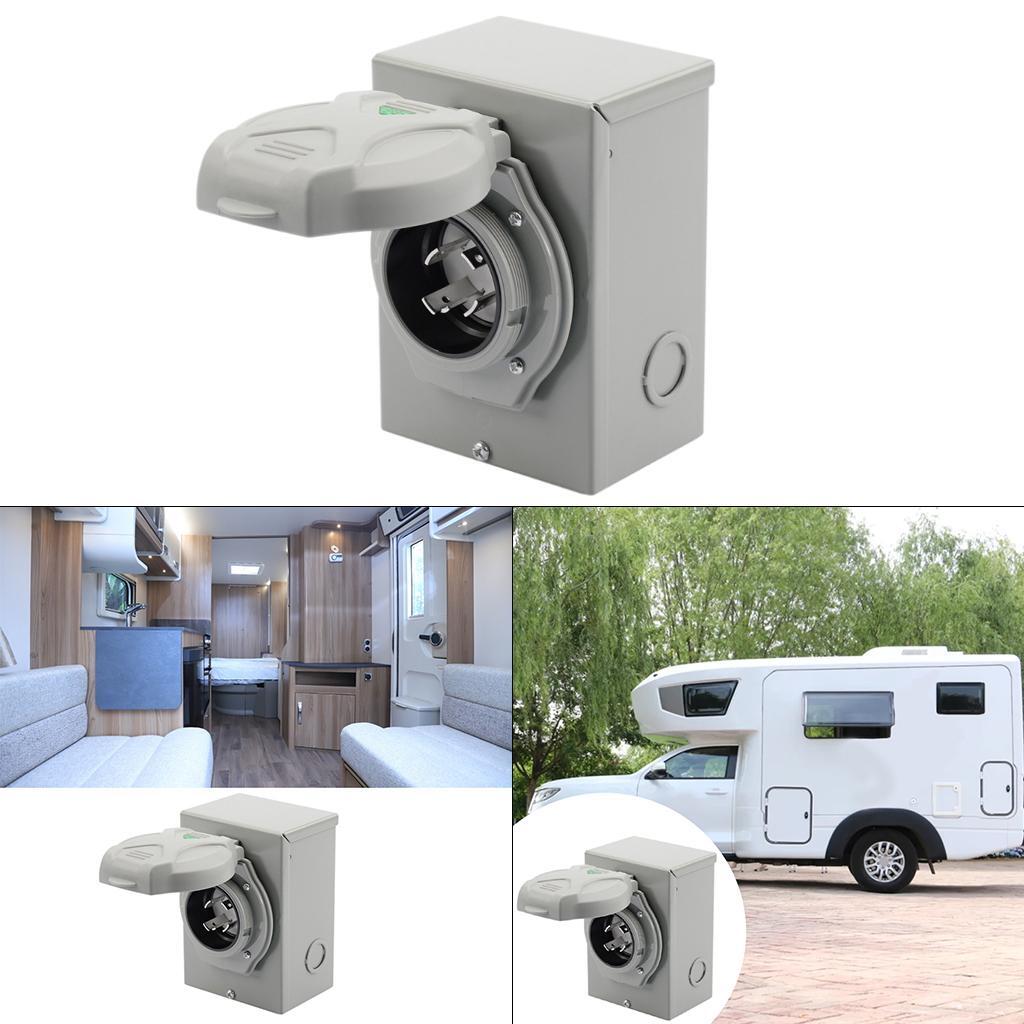 RV Power Outlet Panel Box Electrical Receptacle Panel 50Amp NEMA 14 50R