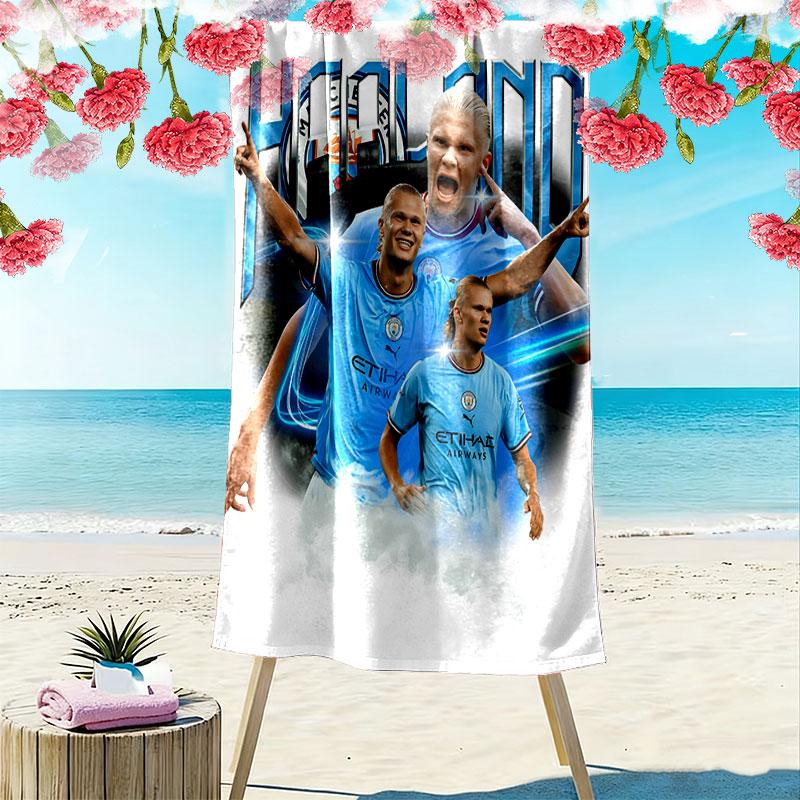 Asciugamano da Spiaggia con Stampa Eterna di Haaland, Asciugamano Grande Morbido Asciugatura Rapida per Spiaggia Campeggio Nuoto