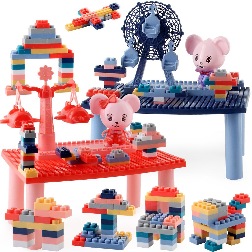 Children'S Educational Toys Mini Building Block Table Ferris Wheel, Rocking Aircraft Science And Education Diy Assembly Building Block