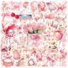 10/30/60pcs Cute Pink Coquette Art Stickers Kawaii Cartoon Decals DIY Water Bottle Notebook Fridge Aesthetics Graffiti Sticker