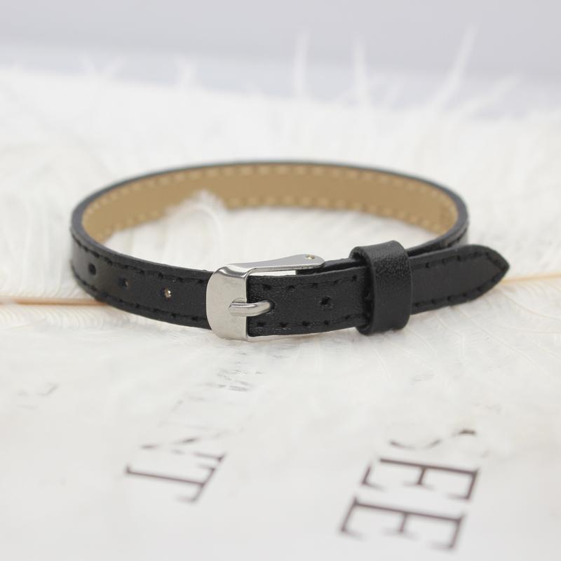 20pcs 8mm Genuine Real Leather Bracelet Wristband For Slide Letter Charms Women Men Jewelry Making Pet Collar DIY Accessories