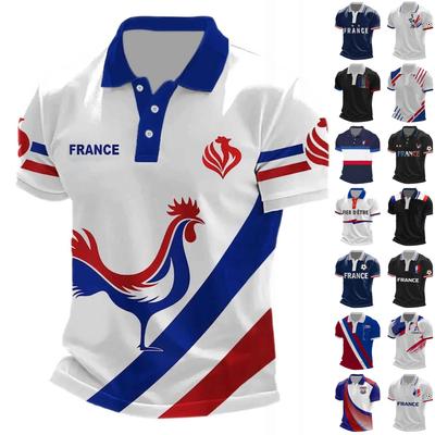 Camiseta Polo Casual Unisex de Manga Corta Corte Holgado Transpirable Ligera Diseño con Estampado Francés Tejido Suave Cómoda para el Uso Diario