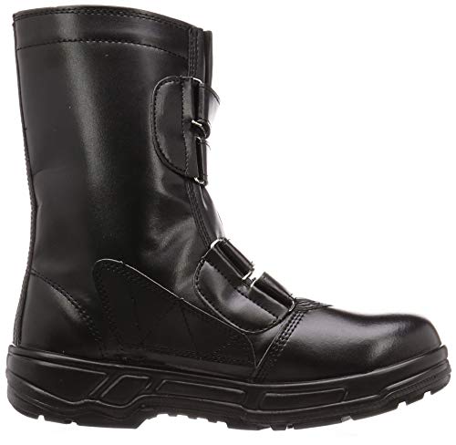Co-cos Nobuoka Logantos Safety Work Shoes, Long Boots with Toe Cap, Velcro Closure, Lightweight, Men's, Black, Size 28cm