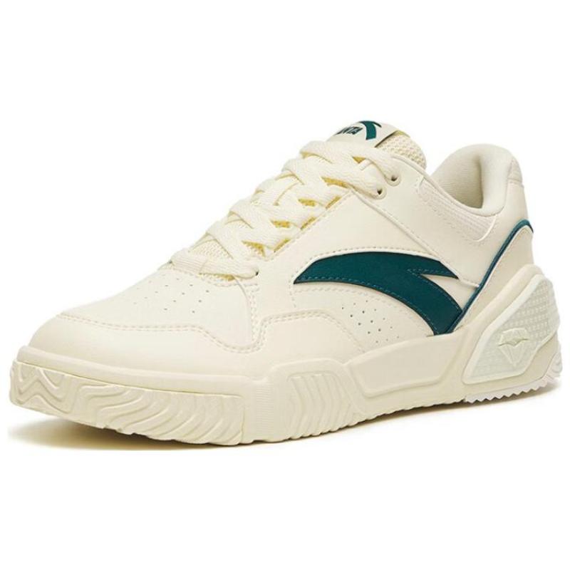 Anta Anti Slip Wear Resistant Low Top Skateboard Shoes Men's White Green Sneakers 912318094-1