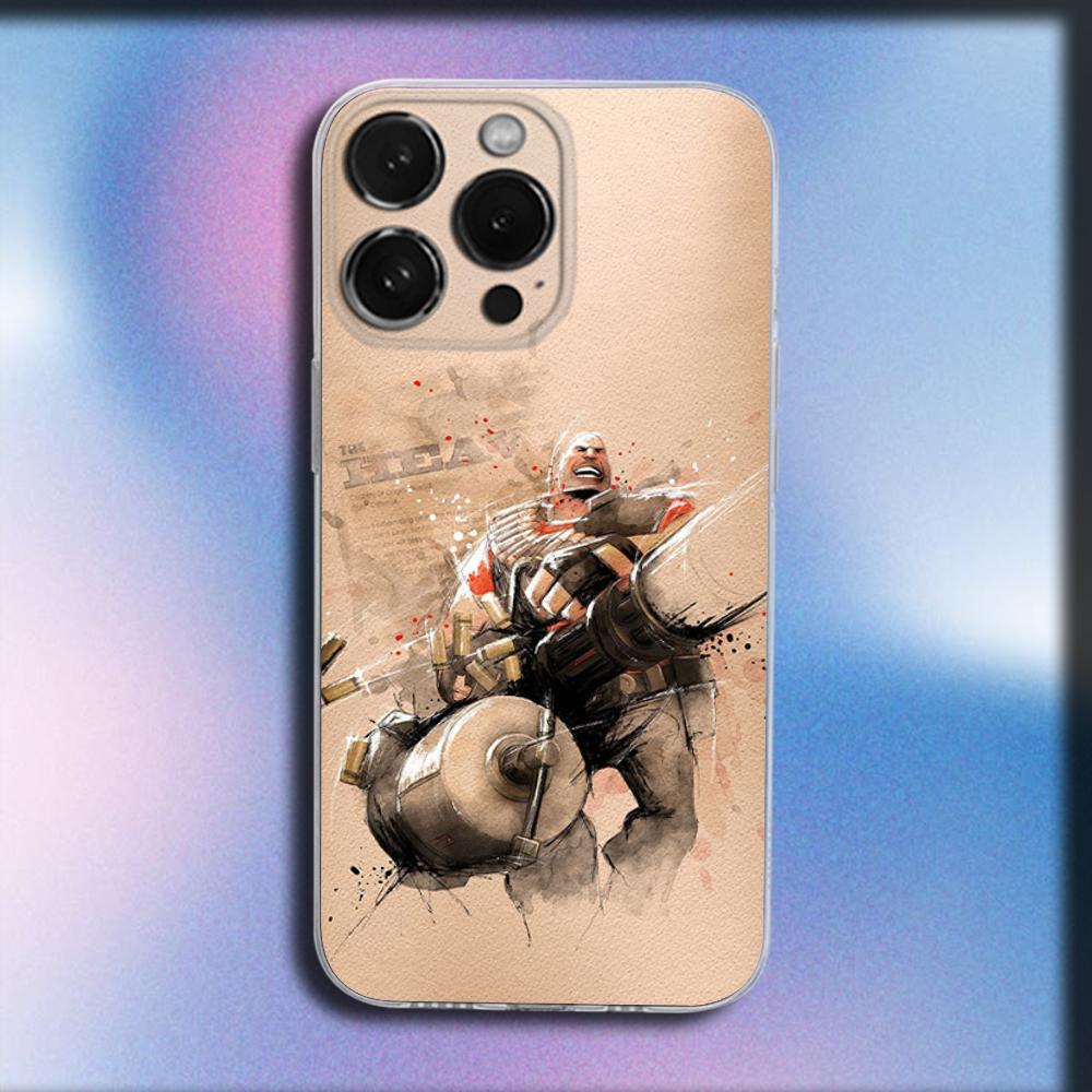 

Team F-Fortress 2 Game Phone Case For iPhone 16,15,14,13,12,11 Plus,Pro,Max,XR,XS,X,Plus,SE,Mini Transparent Soft Cover iPhone13
