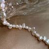 Baroque Pearl Necklace For Women Simple  Collarbone Chain White Choker Necklaces Wedding Jewelry