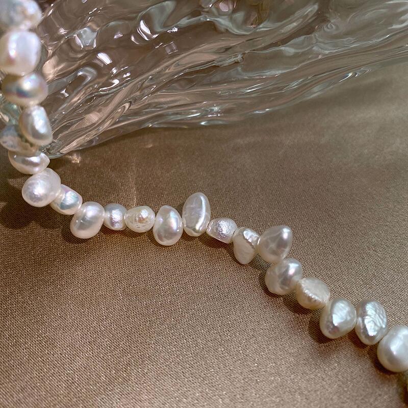Baroque Pearl Necklace For Women Simple  Collarbone Chain White Choker Necklaces Wedding Jewelry