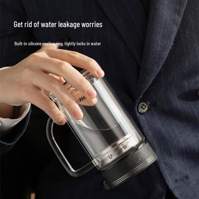 HAERS Double-Layer Glass Office Cup