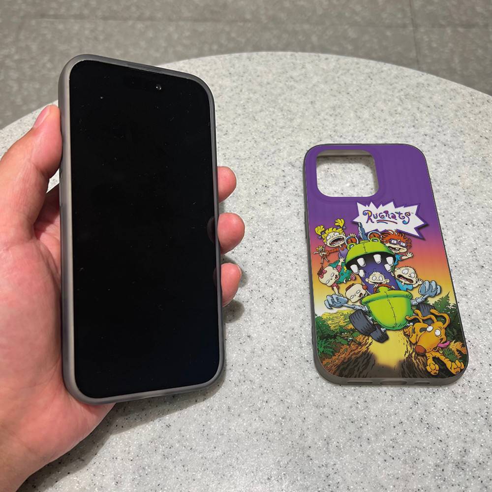 Cartoon Funny R-Rugrats For IPhone 17 16 15 14 13 12 11 Pro Max Plus Pro Corrugated Shockproof Matte Phone Cover