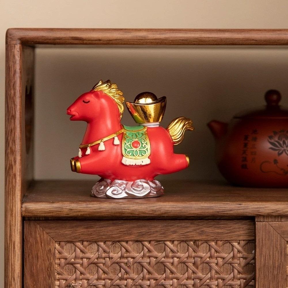 Resin New Year Mascot Miniature Desktop Ornament Zodiac Ornaments Gift Horse Figurine  Cabinet