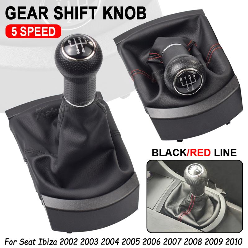 For SEAT Ibiza 2002 2003 2004 2005 2006 2007 2008 2009 2010 Gear Stick Shift Knob Leather Gaiter Boot Cover Car 5 Speed