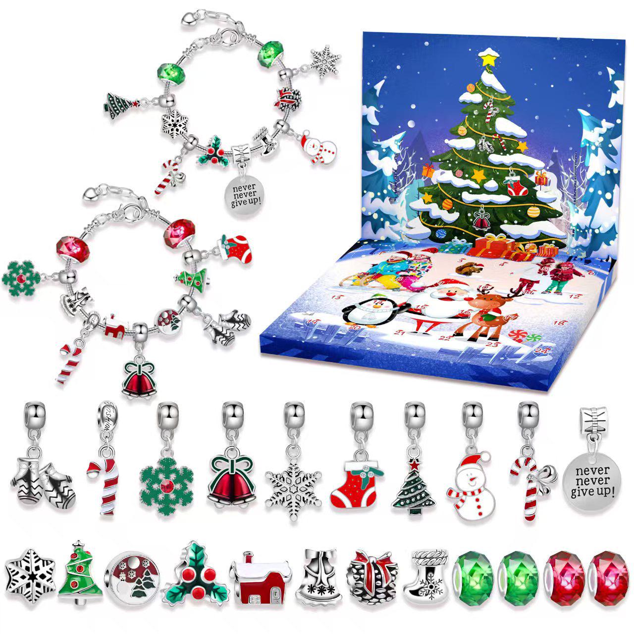 Детский набор для плетения браслетов своими руками - 24-ячеечная рождественская головоломка, сюрприз-бокс, ювелирный подарок