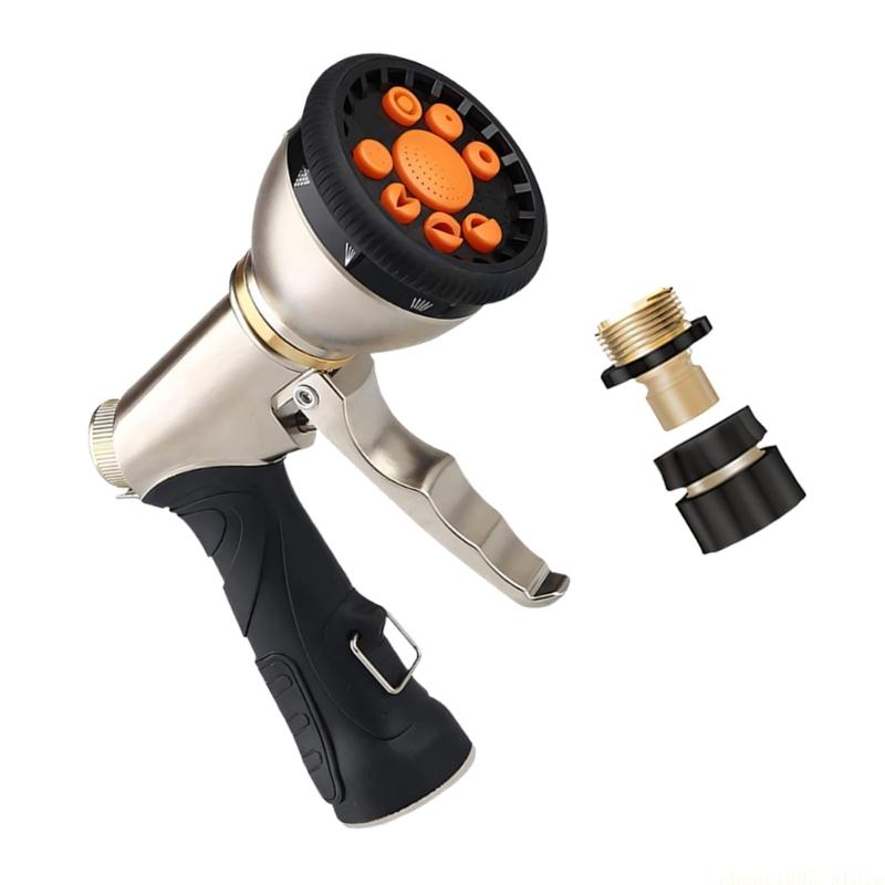 QX2E Professional Garden Hose Nozzle Durability Zincs Alloys Watering Nozzle
