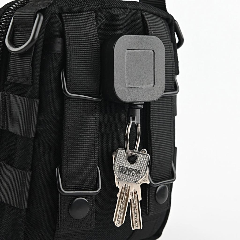 2Pcs Retractable Keychain Dirt Resistant Portable Stainless Steel Wire Anti Theft Key Chain